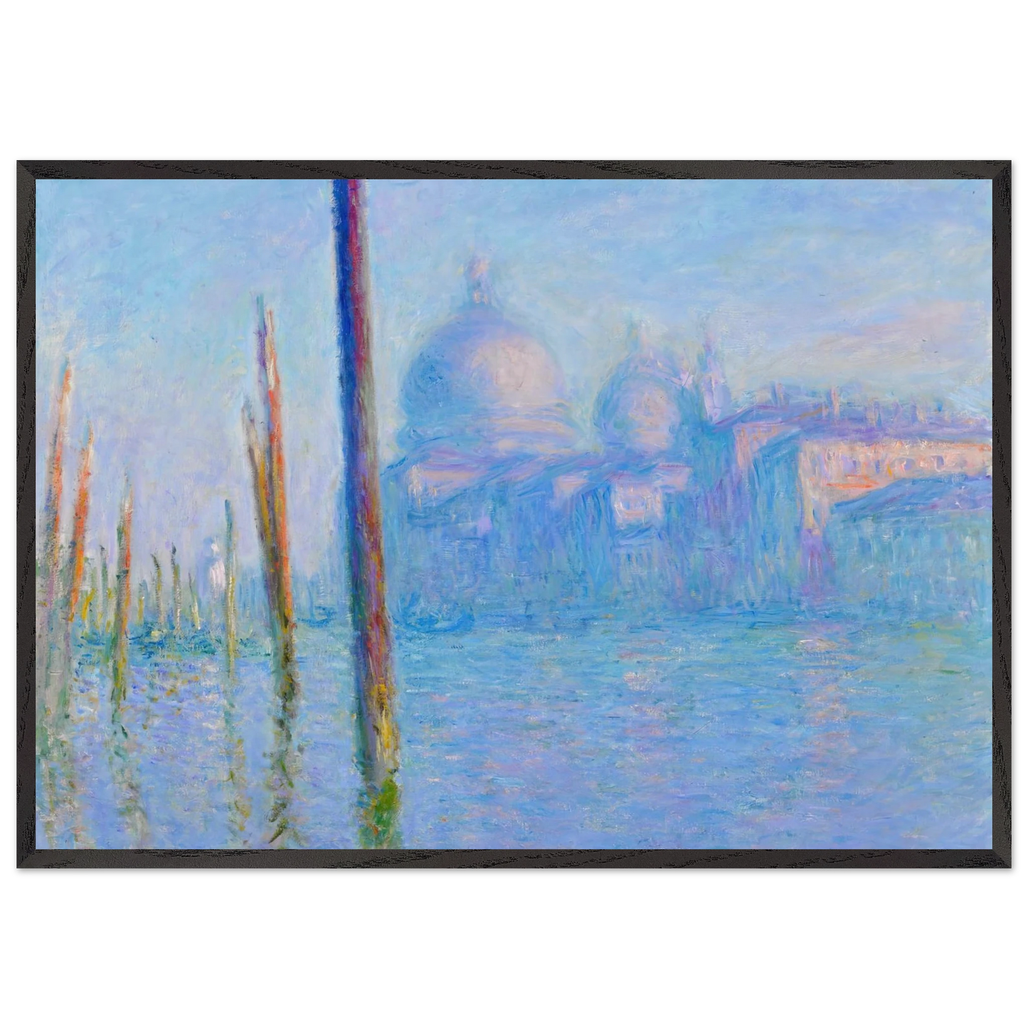The Grand Canal Venice - claude monet 70x100 cm / 28x40 inches Framed Art Print – Black Wooden Frame