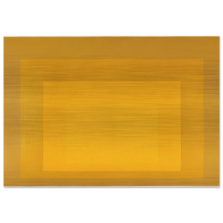 STUDY FOR HOMAGE TO THE SQUARE DEPARTING IN YELLOW 1964 - Josef Albers Brushed Aluminum Print - 70x100 cm / 28x40 inches | Josef Albers Aluminum Print | Josef Albers Prints