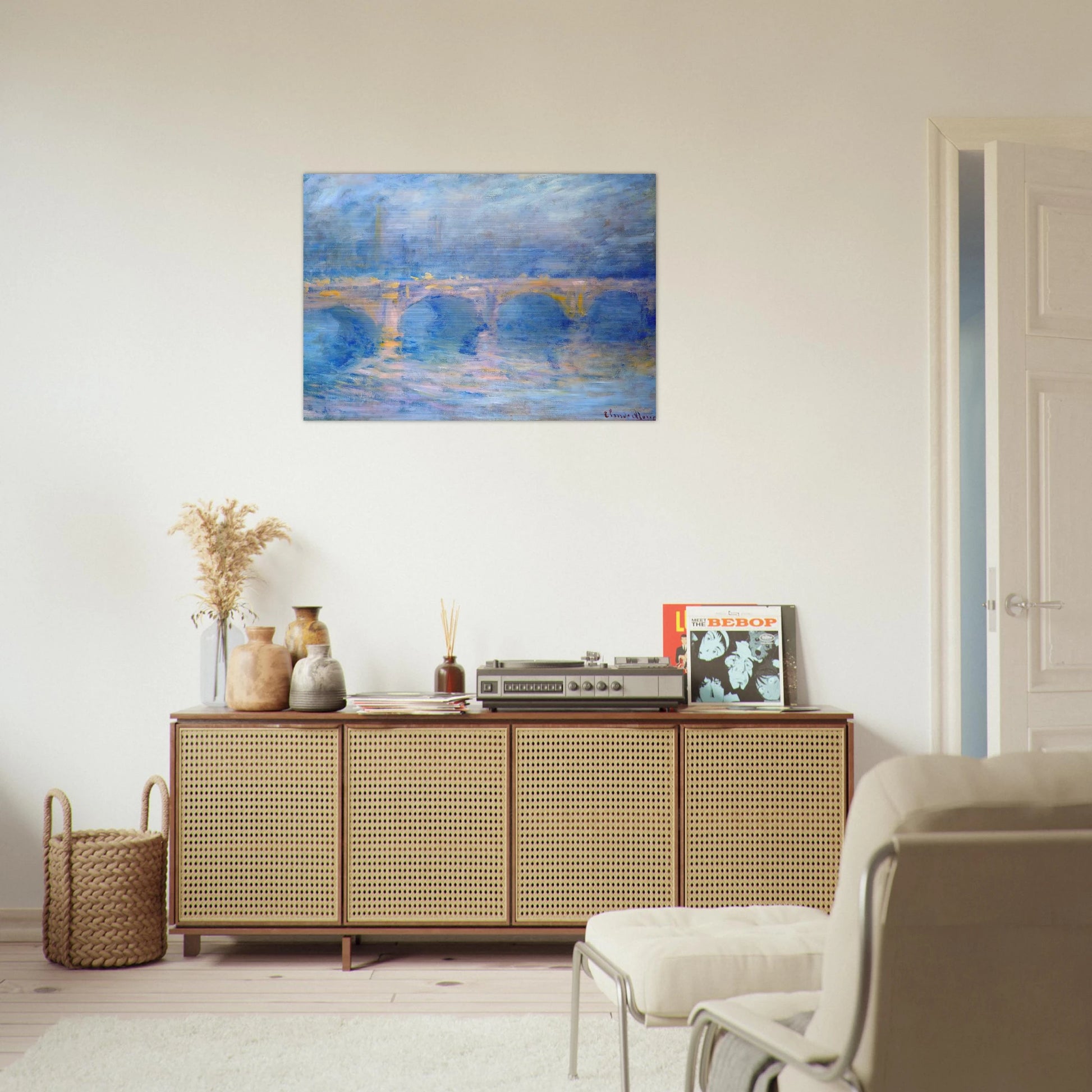 Waterloo Bridge at Sunset, Pink Effect - claude monet Brushed Aluminum Print - 70x100 cm / 28x40 inches | claude monet Aluminum Print | claude monet Prints