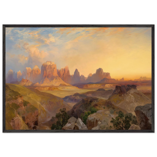 Virgin River Utah - Thomas Moran 70x100 cm / 28x40 inches Framed Art Print – Black Wooden Frame