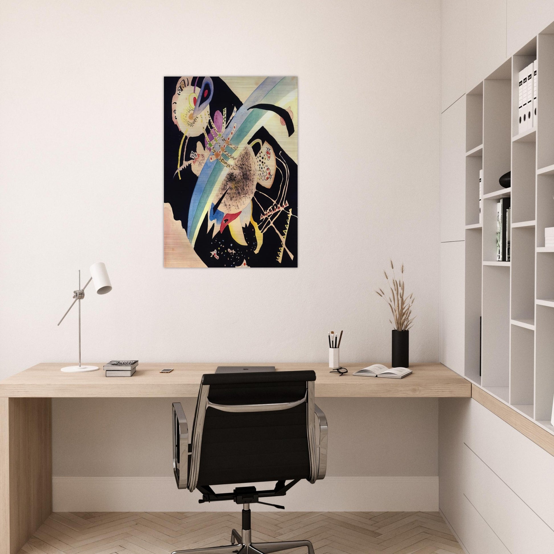 STUDY FOR CIRCLES ON BLACK 1921 - Wassily Kandinsky Brushed Aluminum Print - 70x100 cm / 28x40 inches | Wassily Kandinsky Aluminum Print | Wassily Kandinsky Prints