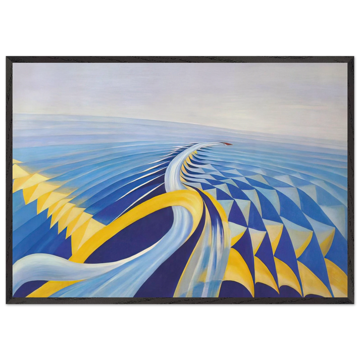 Speeding Motorboat - 1923 - Benedetta Cappa 70x100 cm / 28x40 inches Framed Art Print – Black Wooden Frame