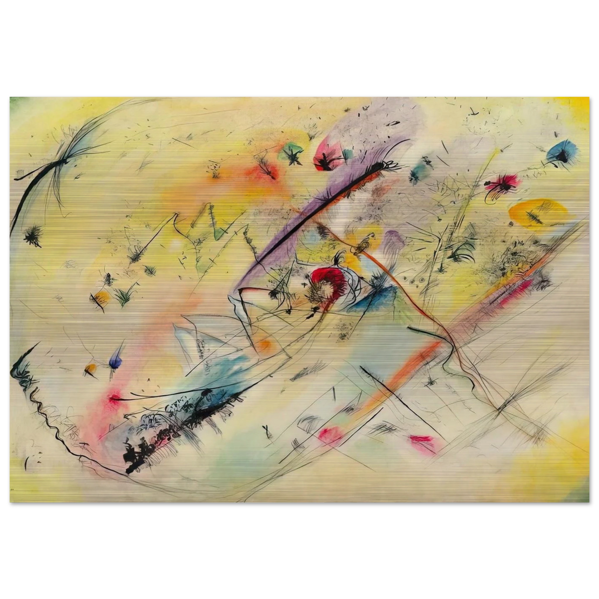 BRIGHT PICTURE 1913 - Wassily Kandinsky Brushed Aluminum Print - 70x100 cm / 28x40 inches | Wassily Kandinsky Aluminum Print | Wassily Kandinsky Prints