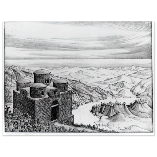 MC Escher - CATTOLICA OF STILO CALABRIA 1930 Wall Art - 21x29.7 cm / 8x12" - Fine Art Poster-canvas - -