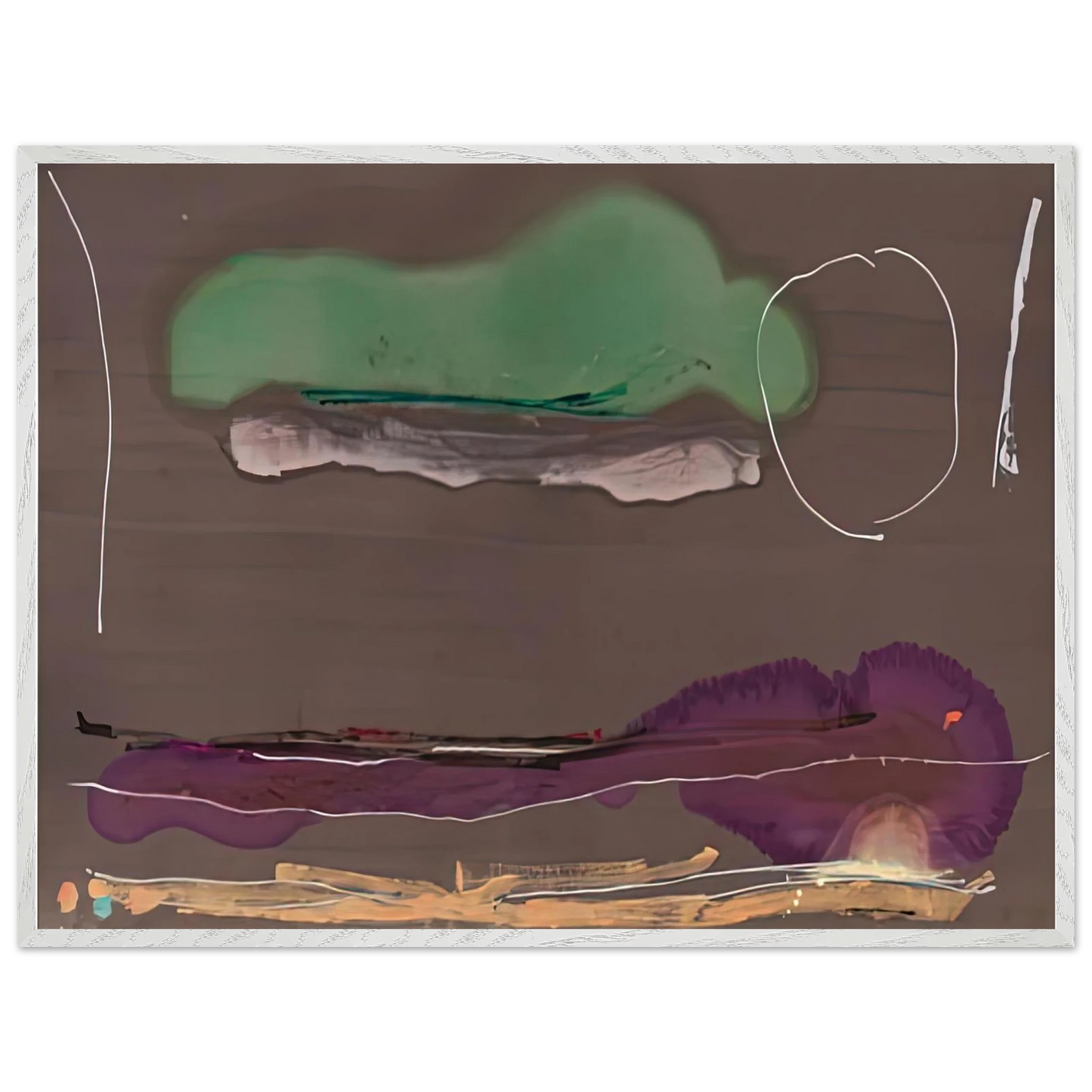 Helen Frankenthaler - Madrid, 1984- Wall Art - 30x40 cm / 12x16 inches - Premium Wooden Framed Poster With Fine Art Paper-canvas - Black frame