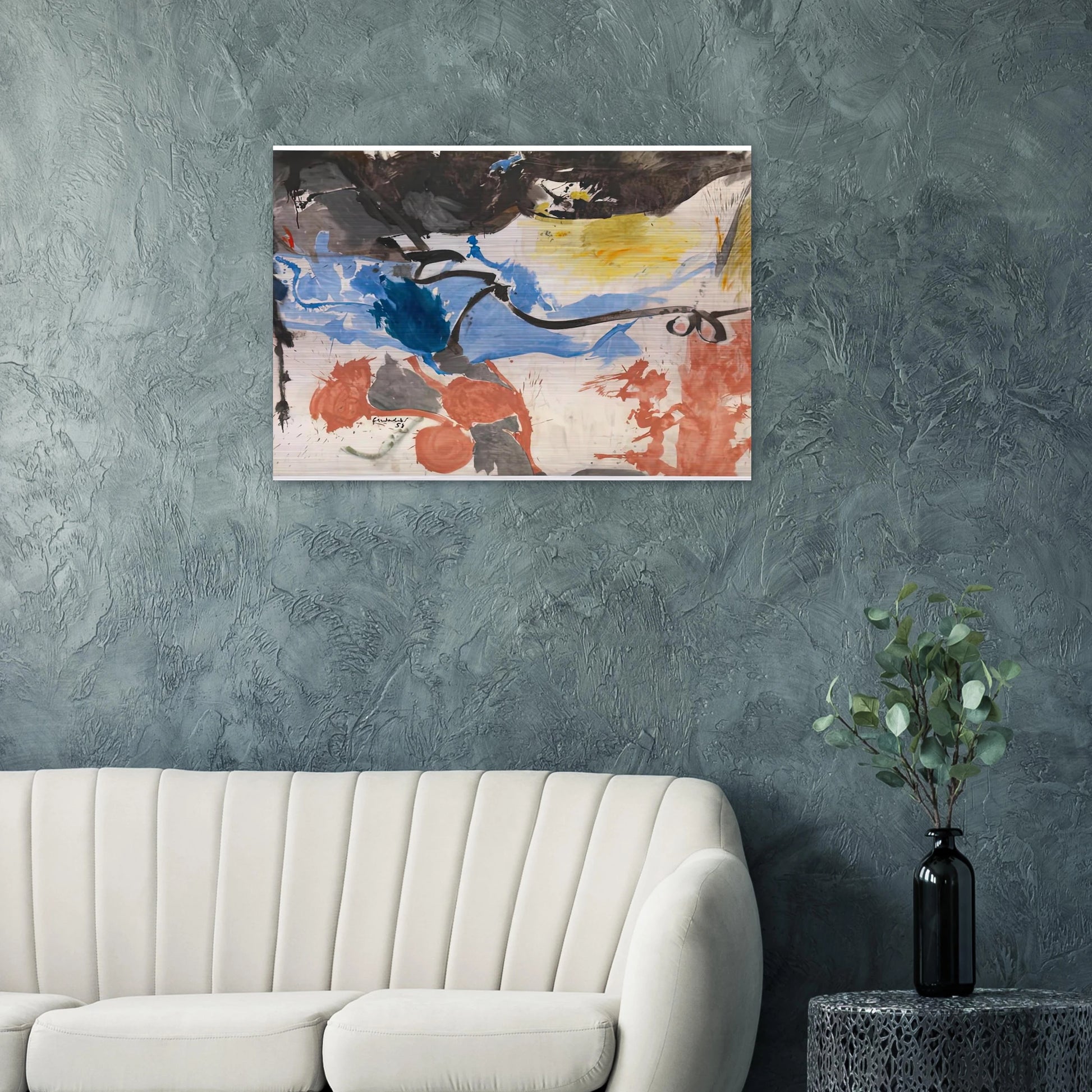 Hotel Cro-Magnon, 1958- - Helen Frankenthaler Brushed Aluminum Print - 70x100 cm / 28x40 inches | Helen Frankenthaler Aluminum Print | Helen Frankenthaler Prints