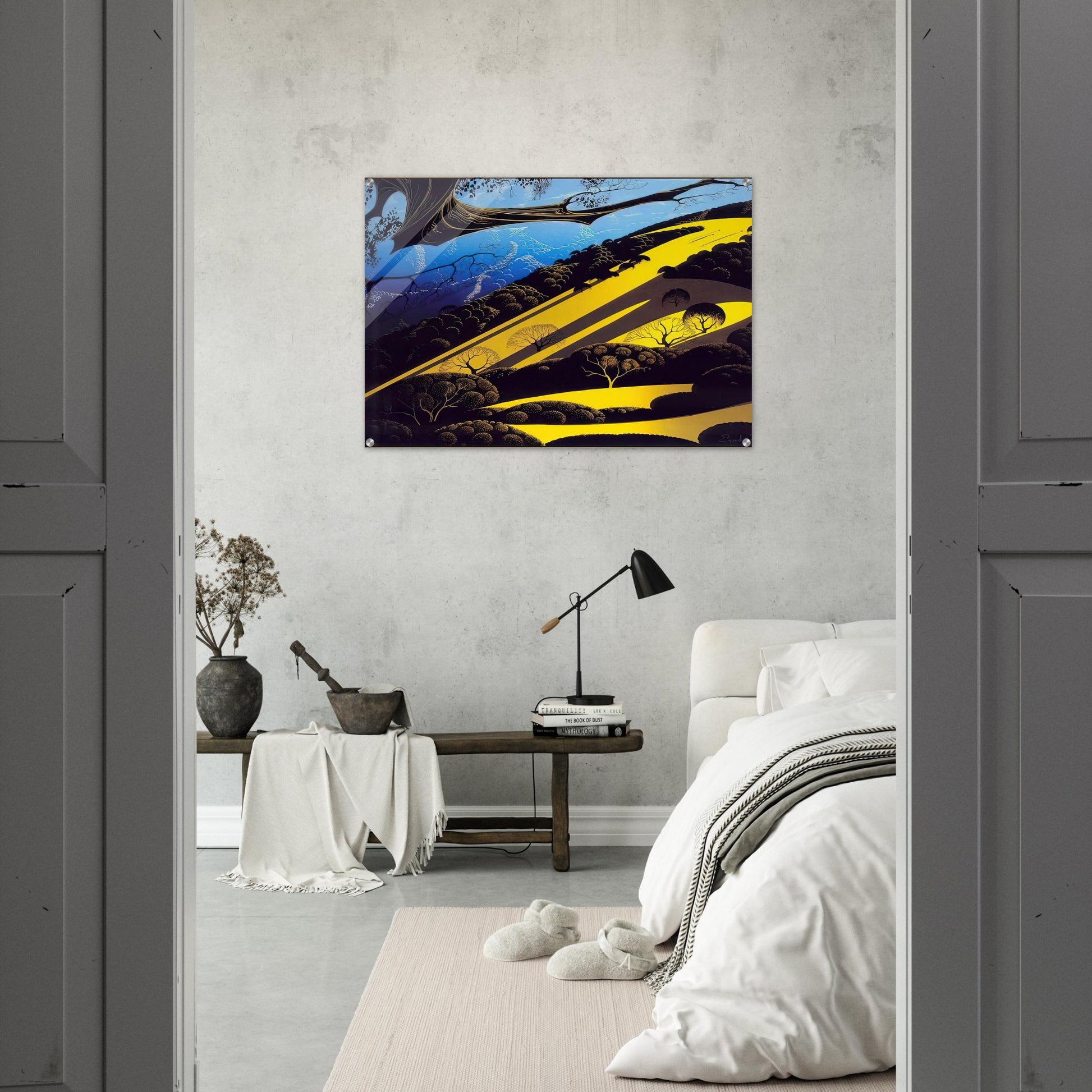 Gaviota Pass - Eyvind Earle Acrylic Print - 70x100 cm / 28x40″ inches
