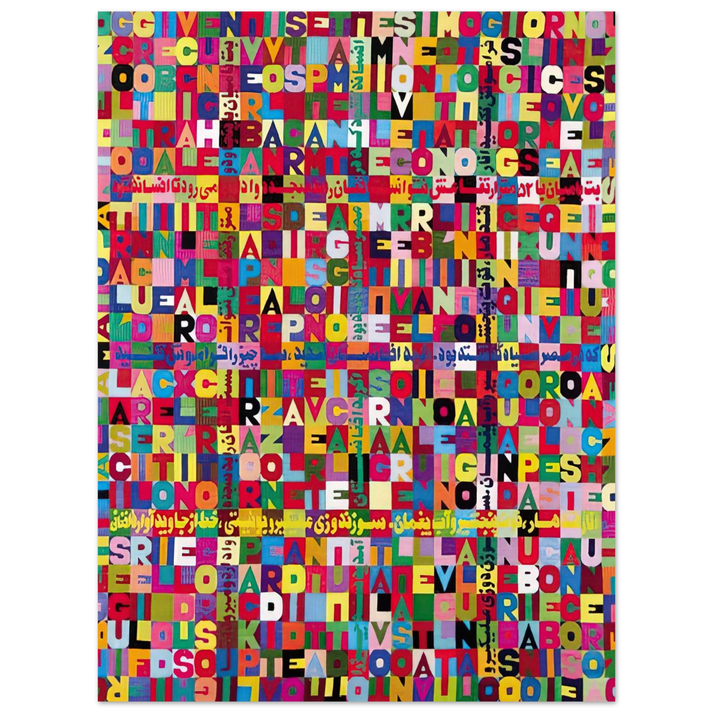 Alighiero Boetti - OGGI VENISETESIMO GIORNO UNDICESIMO MESE ANNO MILLENOVEIOOO ANTOTO ALIGHIERO E BOETTI ALLAMATO  75x100 cm / 30x40inches Fine Art Poster