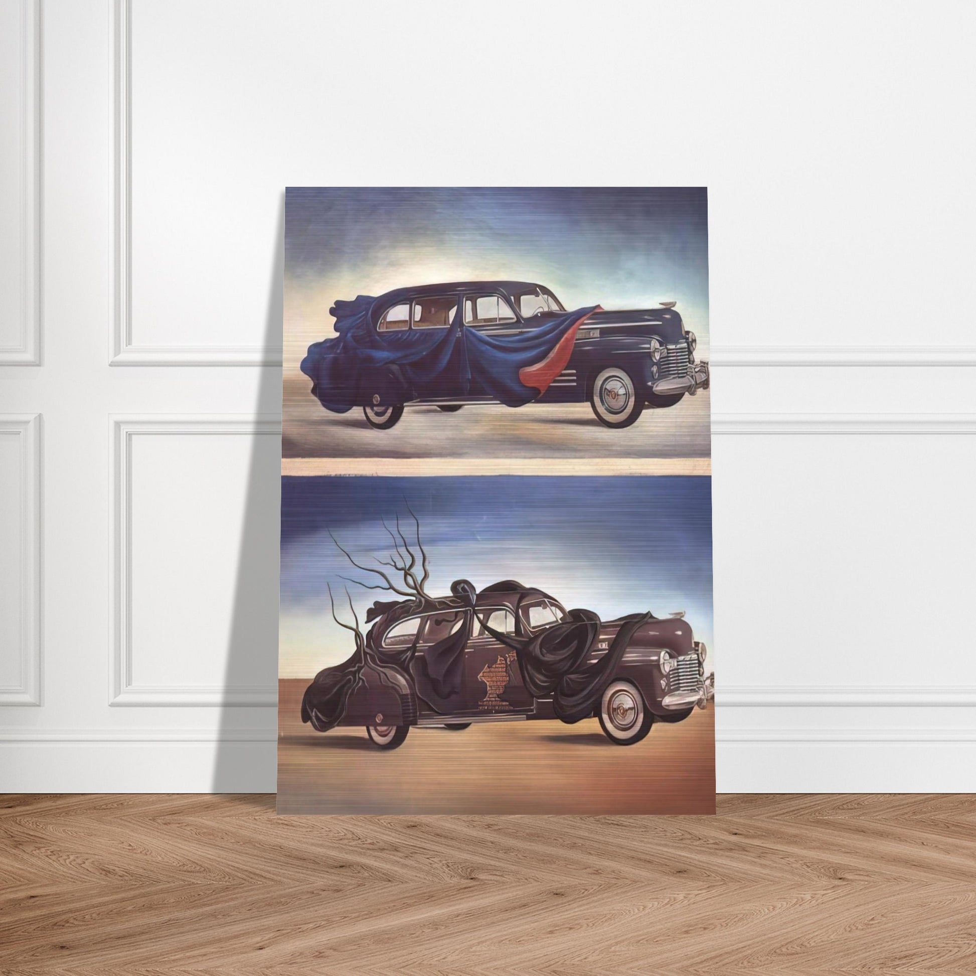 CAR CLOTHING CLOTHED AUTOMOBILE - Salvador Dali Brushed Aluminum Print - 70x100 cm / 28x40 inches | Salvador Dali Aluminum Print | Salvador Dali Prints