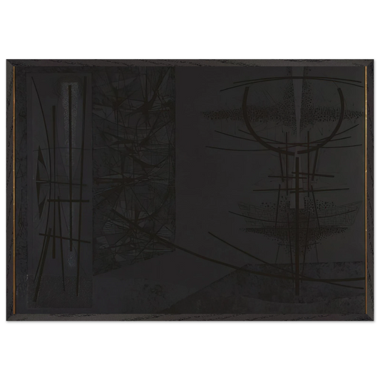 Stillness - 1956 - Jimmy Ernst 70x100 cm / 28x40 inches Framed Art Print – Black Wooden Frame