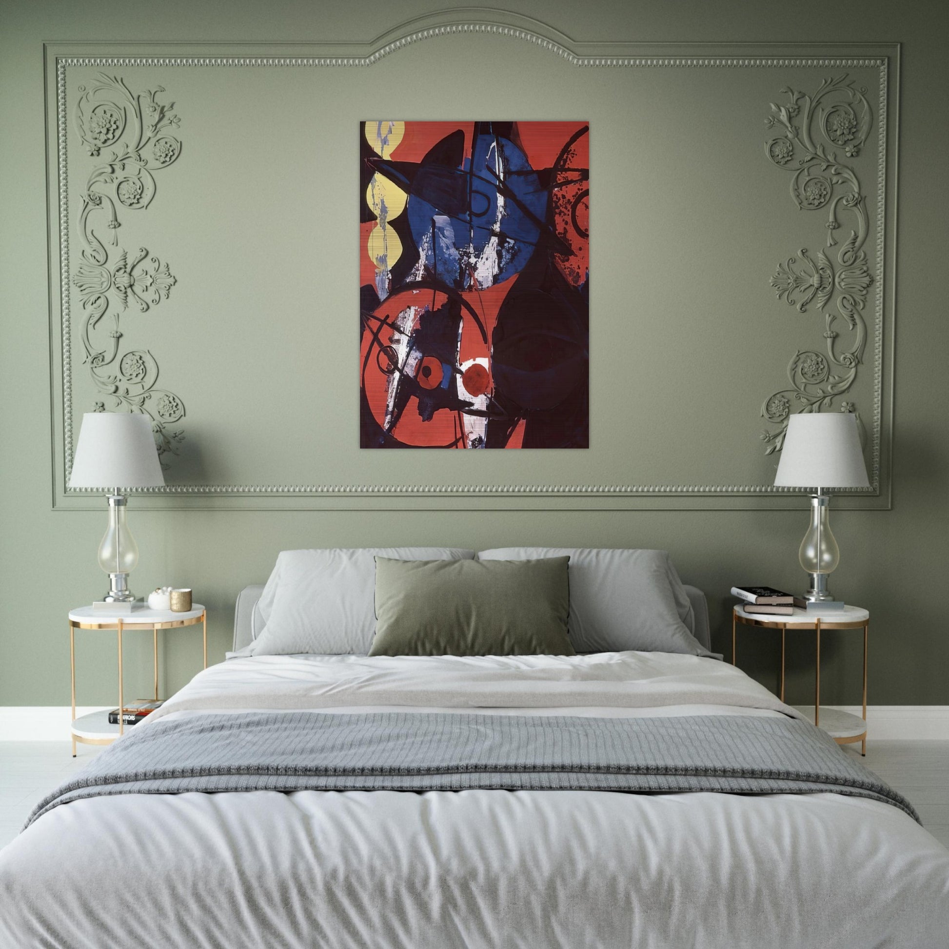Blaufeuer - 1964 - Ernst Wilhelm Nay Brushed Aluminum Print - 70x100 cm / 28x40 inches | Ernst Wilhelm Nay Aluminum Print | Ernst Wilhelm Nay Prints