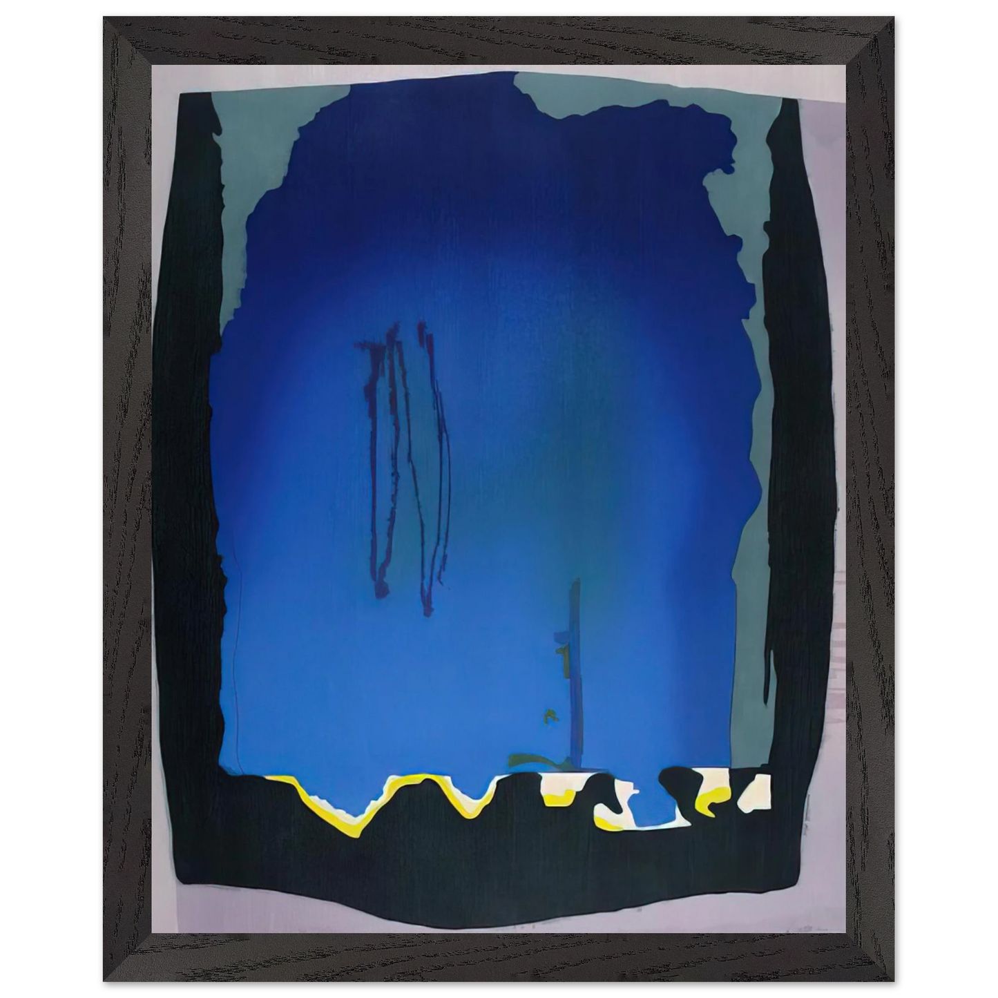 Helen Frankenthaler - Freefall - 1992 Wall art - 21x29.7 cm / 8x12" - Premium Wooden Framed Poster With Fine Art Paper-canvas - White frame
