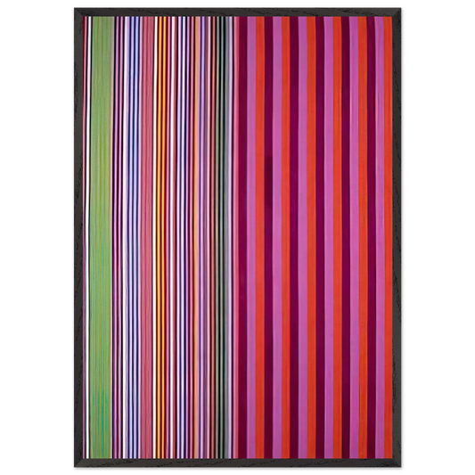 Red Baron - 1966 - Gene Davis 70x100 cm / 28x40 inches Framed Art Print – Black Wooden Frame
