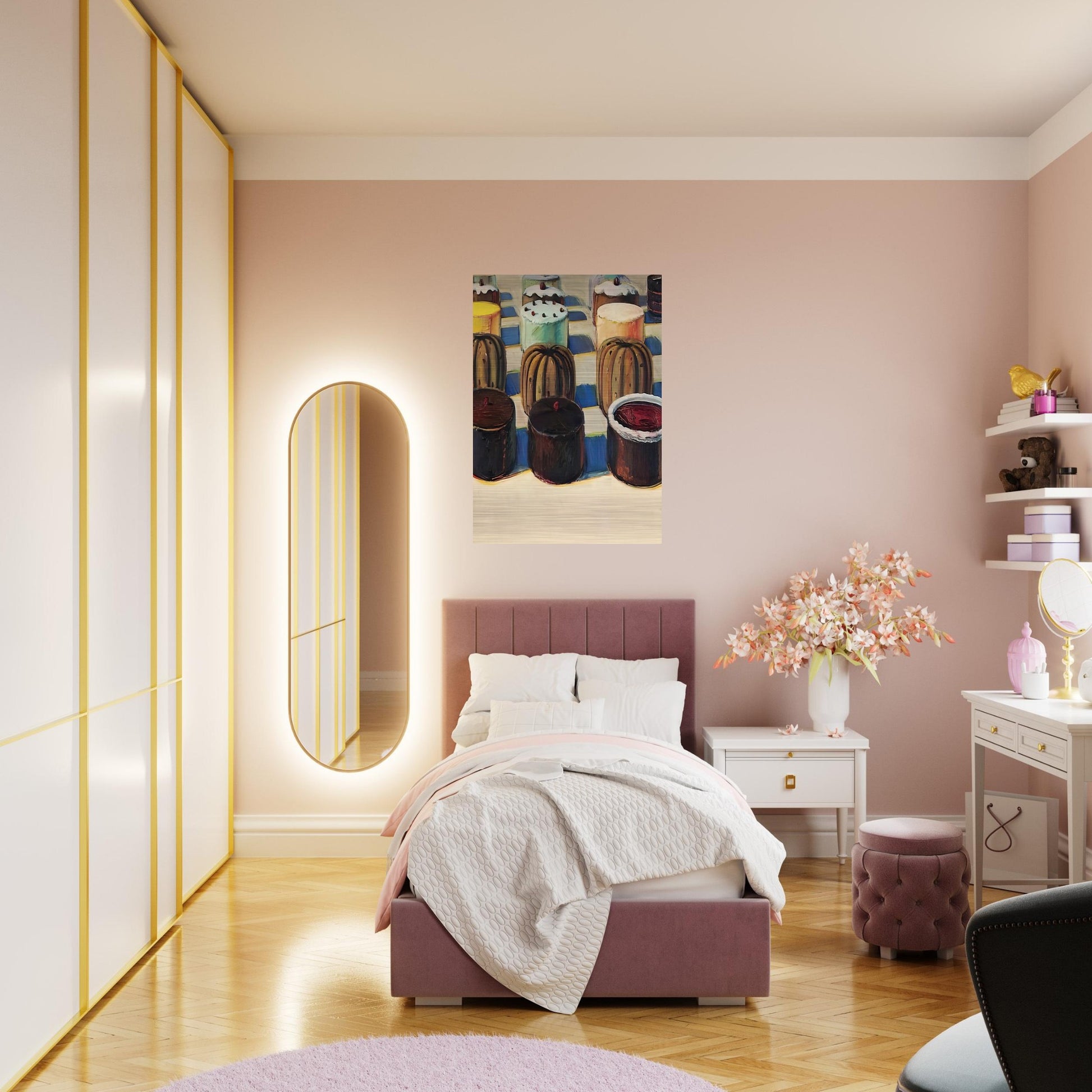 Various Cakes - 1981 - Wayne Thiebaud Brushed Aluminum Print - 70x100 cm / 28x40 inches | Wayne Thiebaud Aluminum Print | Wayne Thiebaud Prints