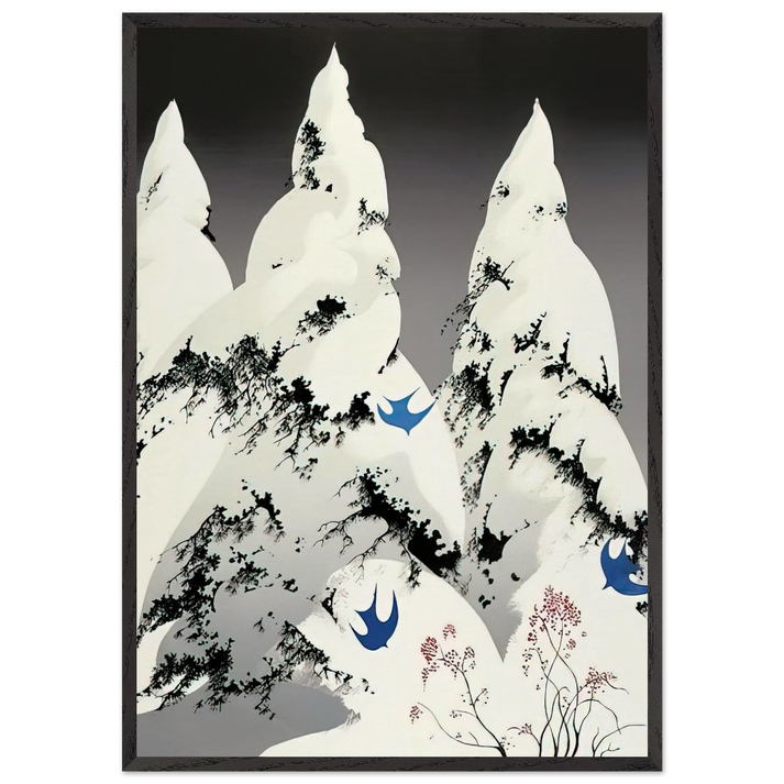 Winter Pine - Eyvind Earle 70x100 cm / 28x40 inches Framed Art Print – Black Wooden Frame