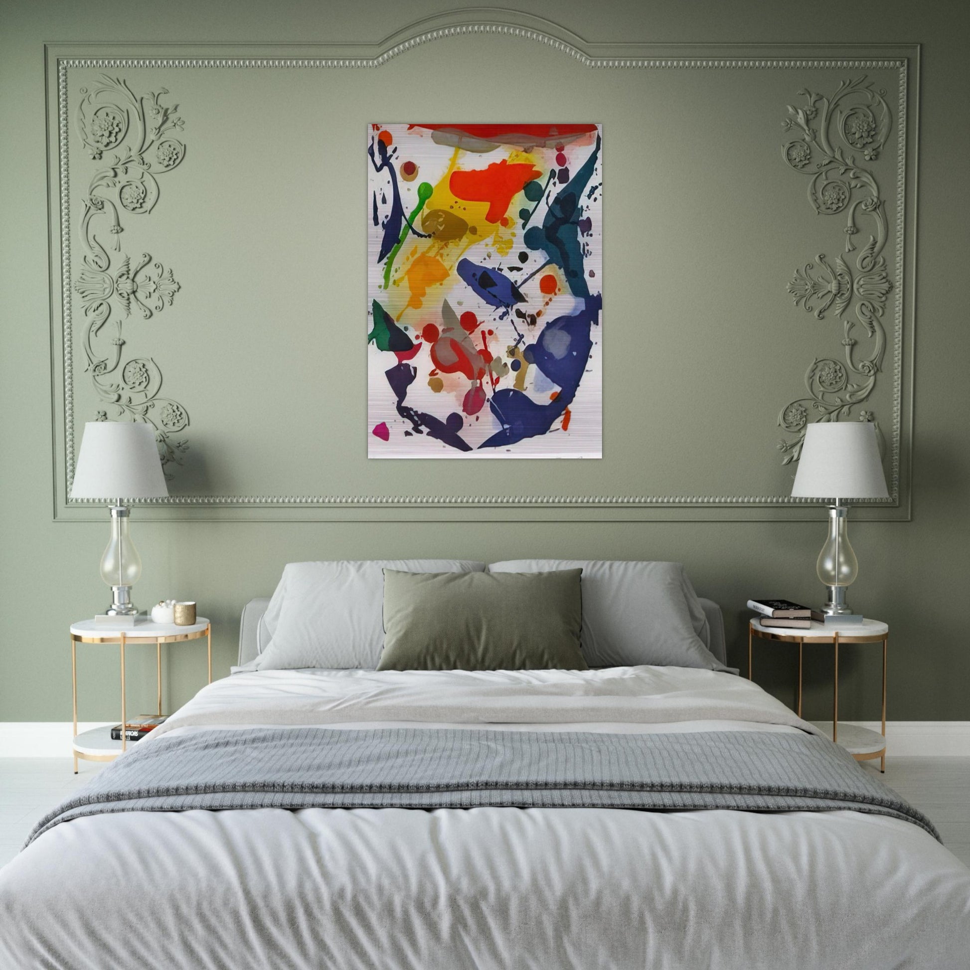 Untitled 044 - Sam Francis Brushed Aluminum Print - 70x100 cm / 28x40 inches | Sam Francis Aluminum Print | Sam Francis Prints