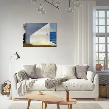 Rooms By The Sea - Edward Hopper Brushed Aluminum Print - 70x100 cm / 28x40 inches | Edward Hopper Aluminum Print | Edward Hopper Prints