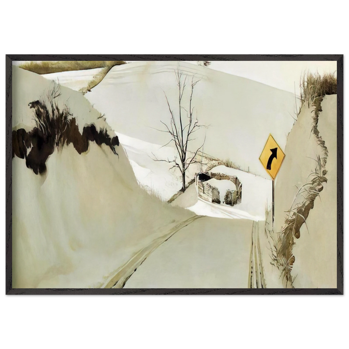 RING ROAD - Andrew Wyeth 70x100 cm / 28x40 inches Framed Art Print – Black Wooden Frame