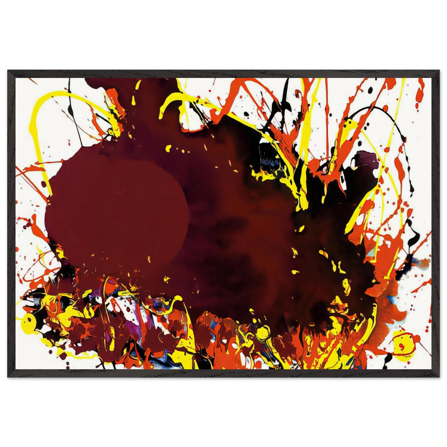 Untitled  SFP94-139  SFF 1809  - Sam Francis 70x100 cm / 28x40 inches Framed Art Print – Black Wooden Frame