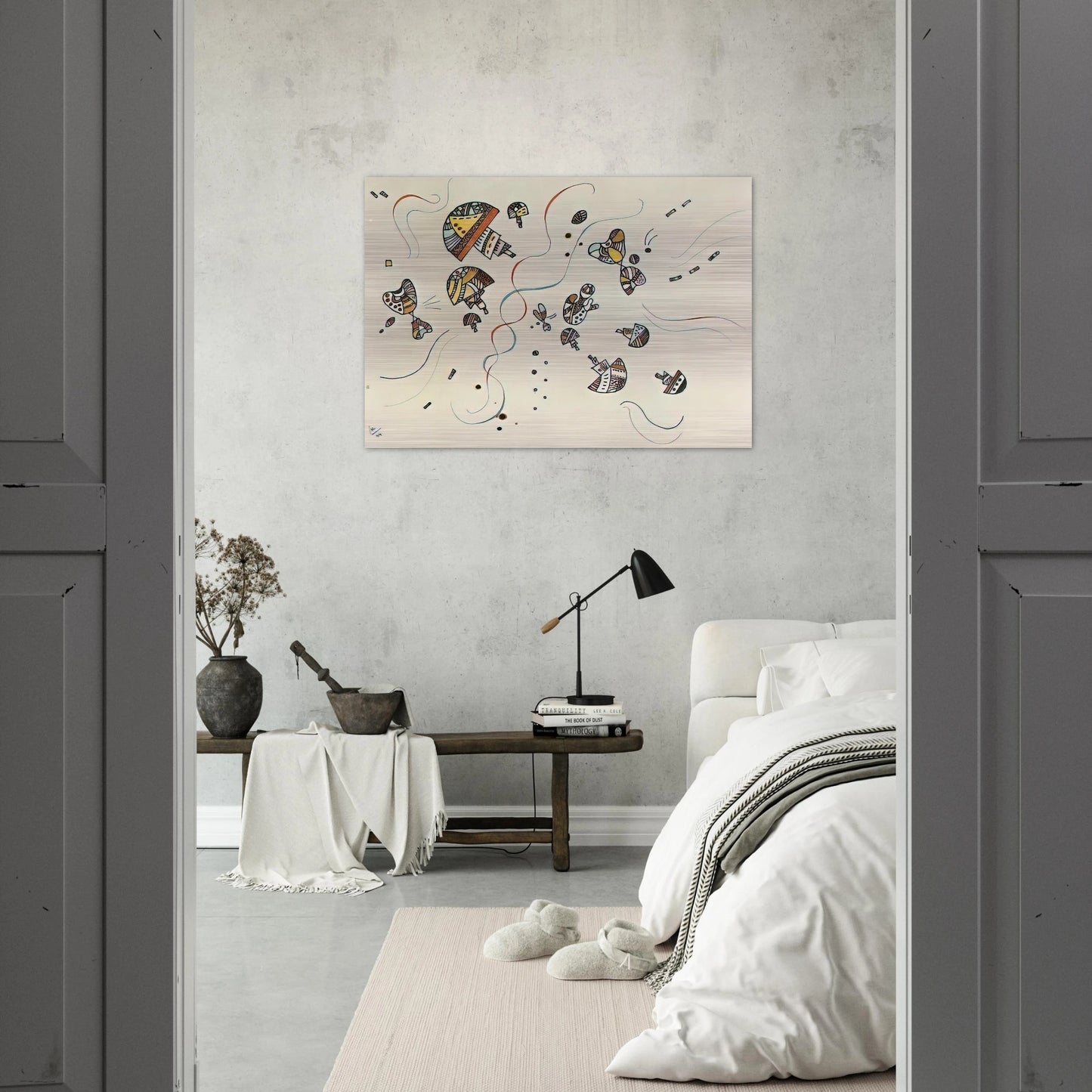 LAST WATERCOLOUR 1944 - Wassily Kandinsky Brushed Aluminum Print - 70x100 cm / 28x40 inches | Wassily Kandinsky Aluminum Print | Wassily Kandinsky Prints