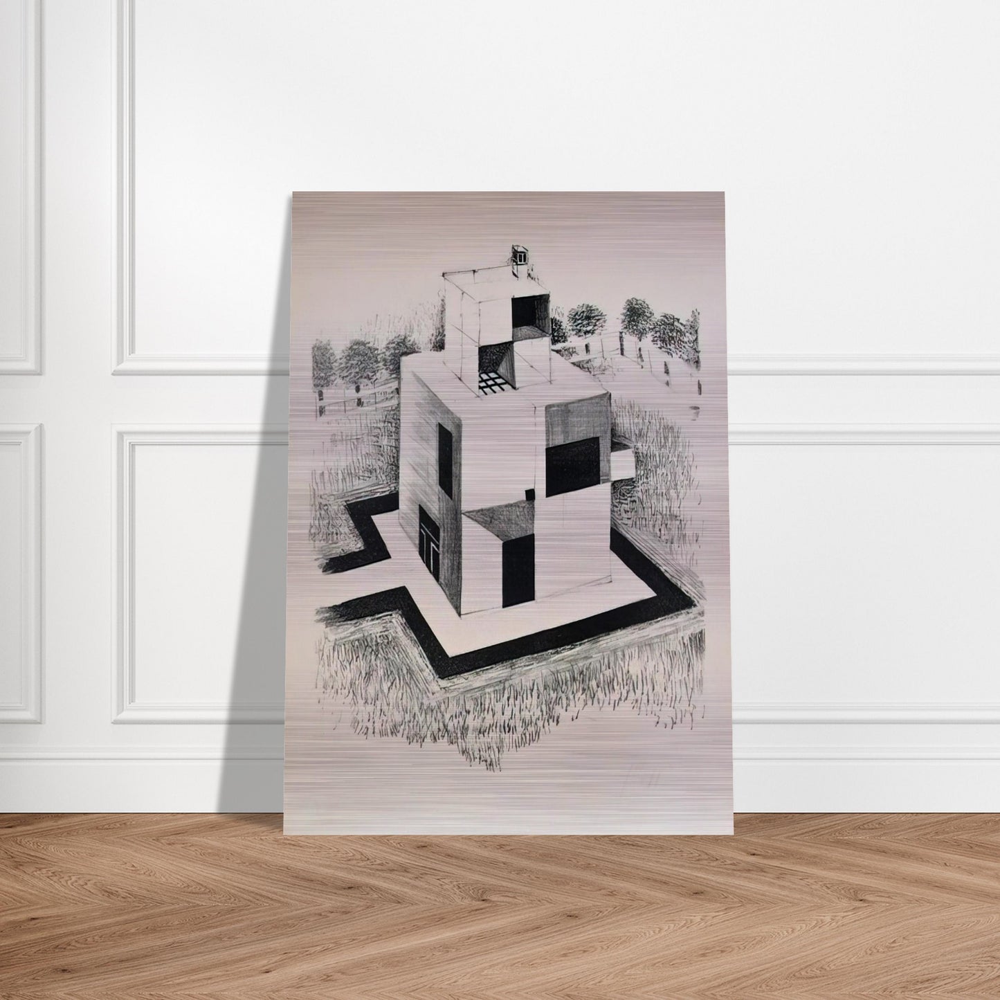 Haus Des Weissen Mannes - 1924 - Johannes Itten Brushed Aluminum Print - 70x100 cm / 28x40 inches | Johannes Itten Aluminum Print | Johannes Itten Prints