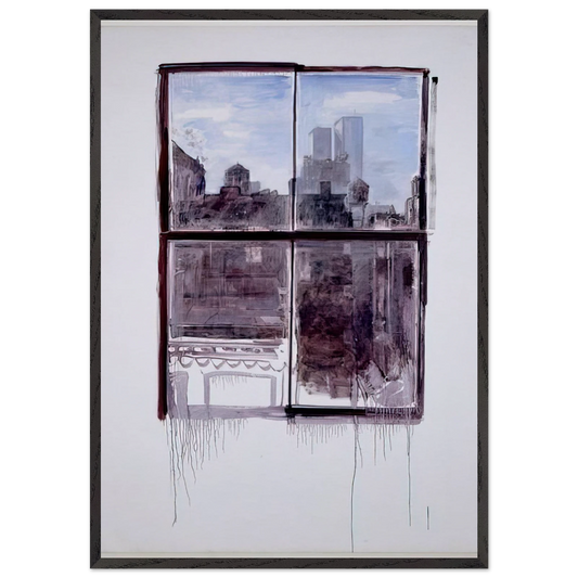 Untitled cityscape with twin towers - 1972 - Paul Thek 70x100 cm / 28x40 inches Framed Art Print – Black Wooden Frame