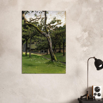 Norman Farm through the Trees - claude monet Brushed Aluminum Print - 70x100 cm / 28x40 inches | claude monet Aluminum Print | claude monet Prints