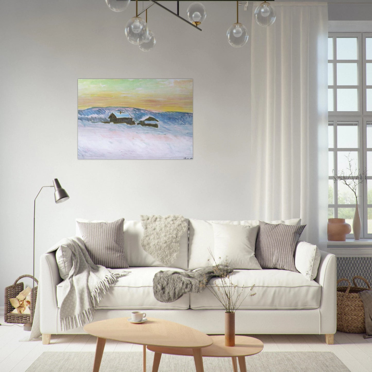 Paysage of Norway, the Blue Houses - claude monet Brushed Aluminum Print - 70x100 cm / 28x40 inches | claude monet Aluminum Print | claude monet Prints