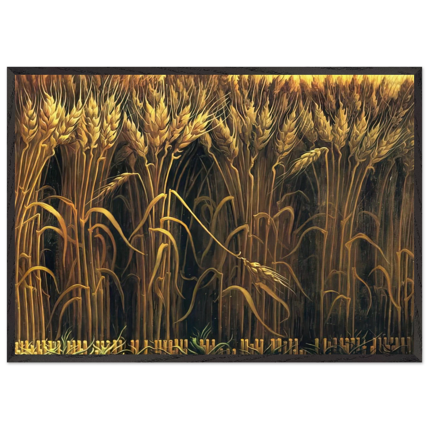 WHEAT - Thomas Hart Benton 70x100 cm / 28x40 inches Framed Art Print – Black Wooden Frame