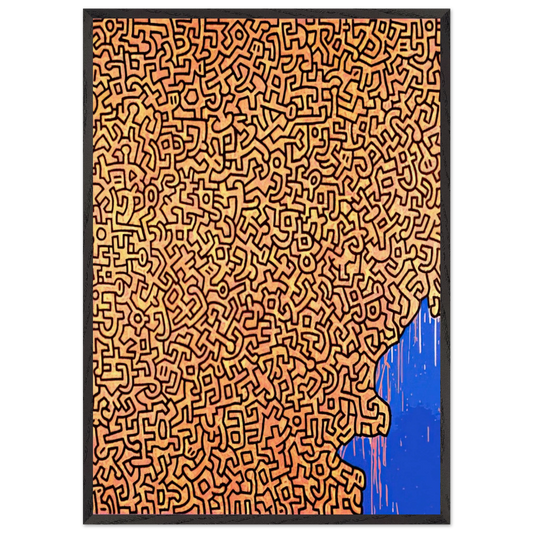 BRAZIL 1989 N1 - Keith Haring 70x100 cm / 28x40 inches Framed Art Print – Black Wooden Frame