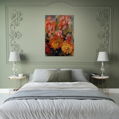 Gladiolas in a Blue Vase - Pierre-Auguste Renoir Brushed Aluminum Print - 70x100 cm / 28x40 inches | Pierre-Auguste Renoir Aluminum Print | Pierre-Auguste Renoir Prints