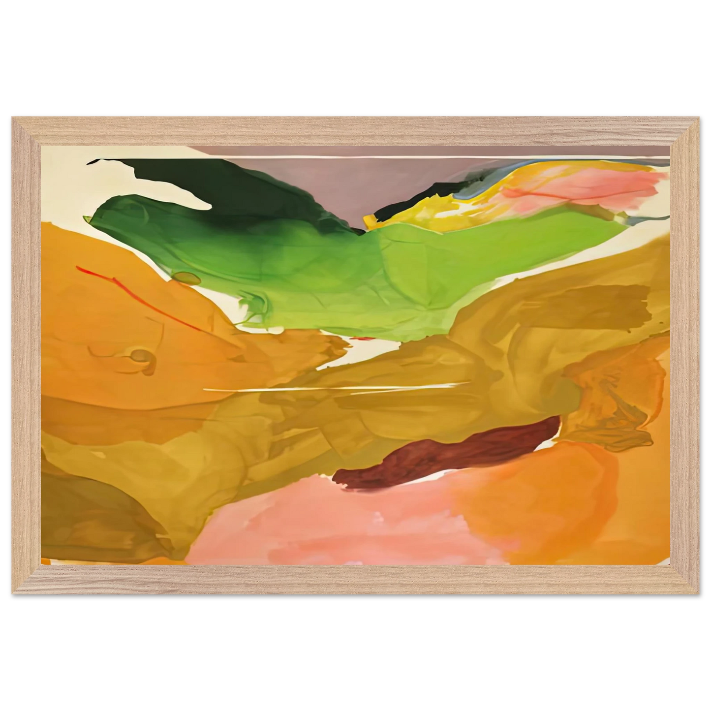 Helen Frankenthaler - Nature Abhors a Vacuum, 1973- Wall Art - 30x40 cm / 12x16 inches - Premium Wooden Framed Poster With Fine Art Paper-canvas - White frame