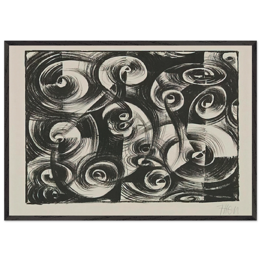 Linienrhythmus - 1919 - Johannes Itten 70x100 cm / 28x40 inches Framed Art Print – Black Wooden Frame