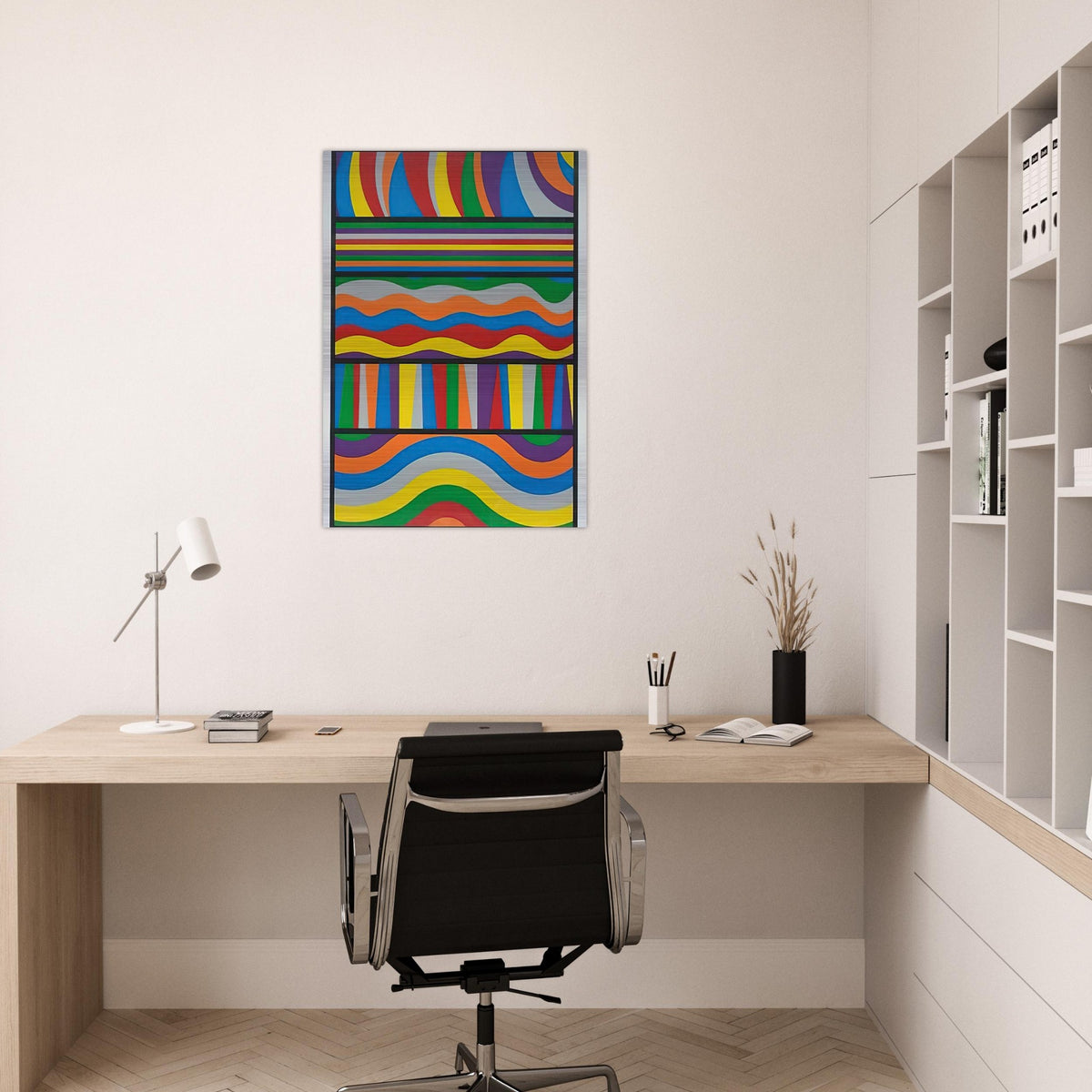 Linear Composition - Sol LeWitt Brushed Aluminum Print - 70x100 cm / 28x40 inches | Sol LeWitt Aluminum Print | Sol LeWitt Prints