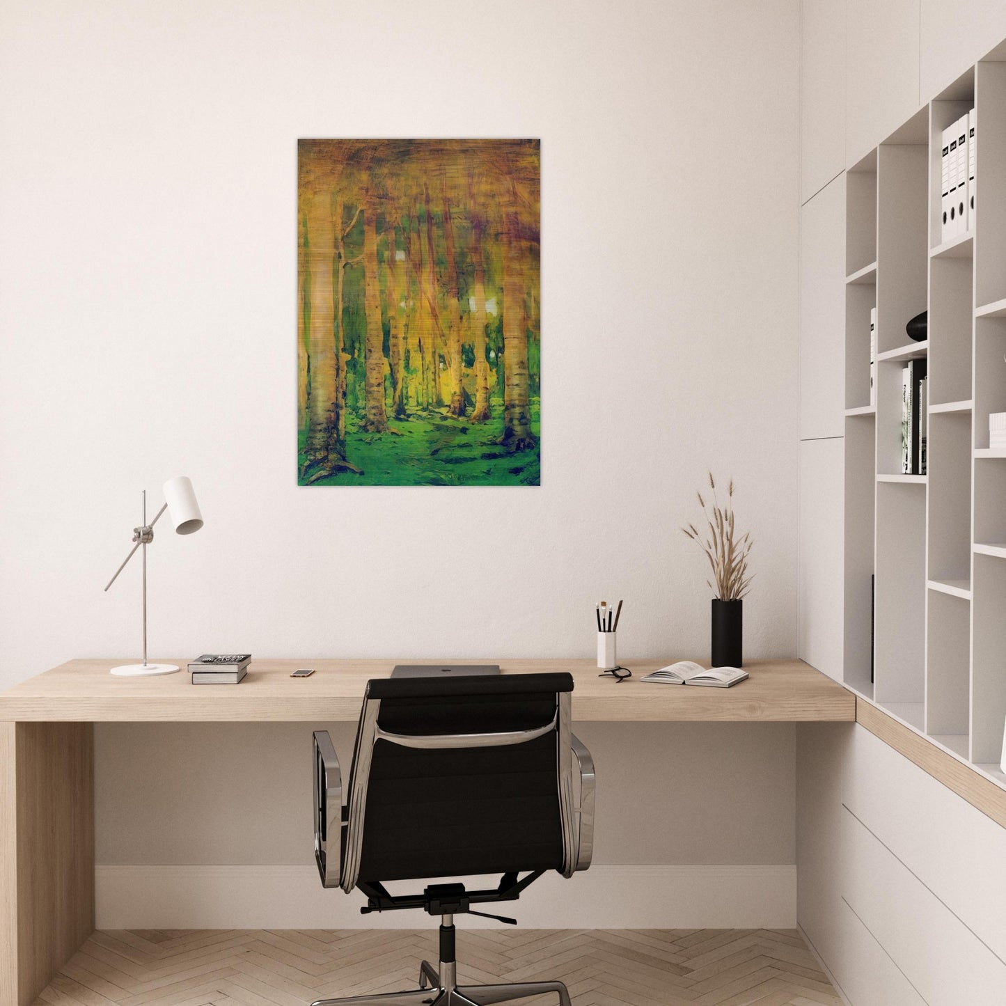 A Birch Grove. Spots of sunlight - Arkhyp Kuindzhi Brushed Aluminum Print - 70x100 cm / 28x40 inches | Arkhyp Kuindzhi Aluminum Print | Arkhyp Kuindzhi Prints