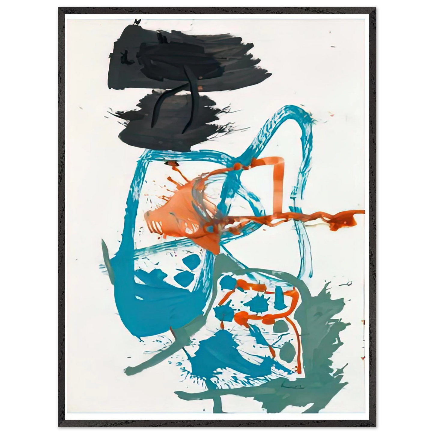 Helen Frankenthaler - Winter Figure with Black Overhead, 1959- Wall Art - 28x40 inches / 70x70 cm - Canvas (Imperial)-canvas - -