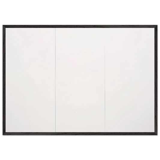 WHITE PAINTING THREE PANEL 1951 - Robert Rauschenberg 70x100 cm / 28x40 inches Framed Art Print – Black Wooden Frame