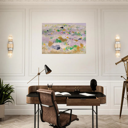 The Blooming Mountain - Abstract Expressionism, Ink and wash painting - Wu Guanzhong Brushed Aluminum Print - 70x100 cm / 28x40 inches | Wu Guanzhong Aluminum Print | Wu Guanzhong Prints