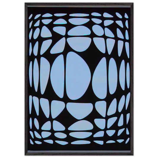 Yapoura - 1954 - Victor Vasarely 70x100 cm / 28x40 inches Framed Art Print – Black Wooden Frame