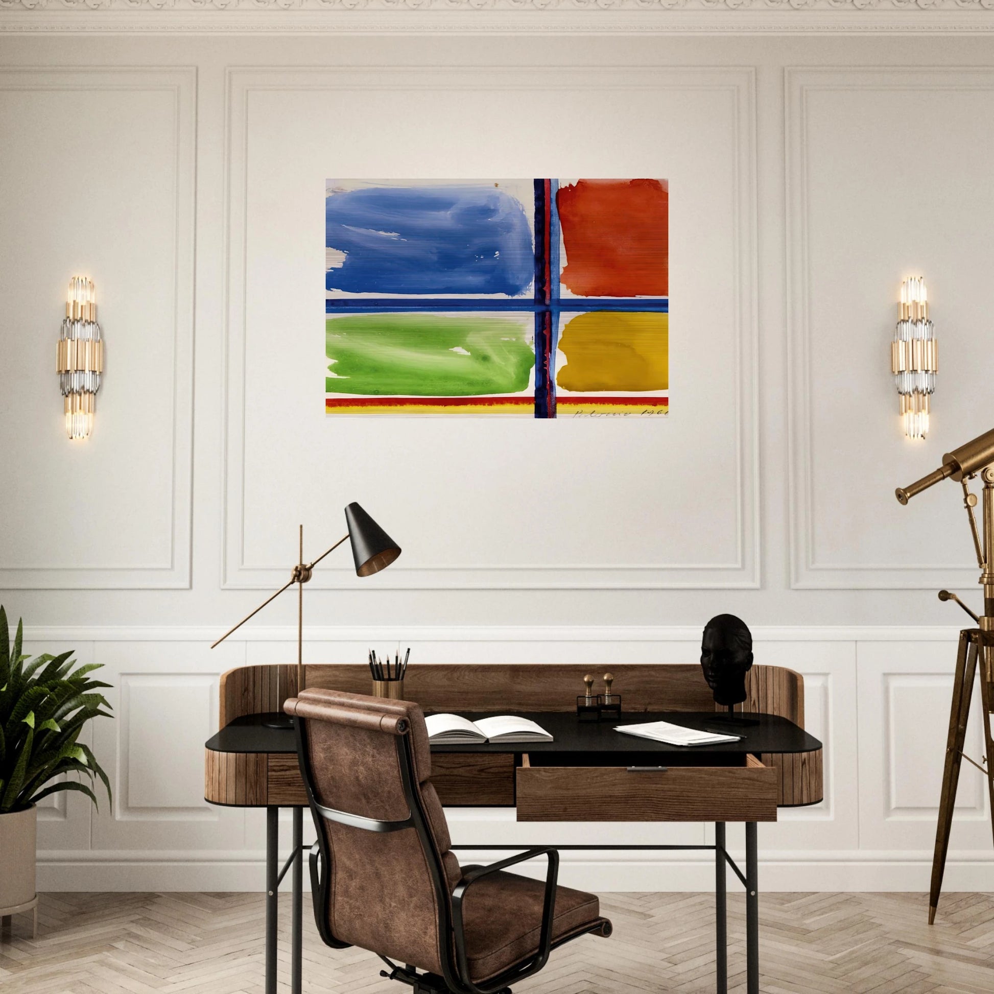 Fensterkreuz II - 1966 - Blinky Palermo Brushed Aluminum Print - 70x100 cm / 28x40 inches | Blinky Palermo Aluminum Print | Blinky Palermo Prints