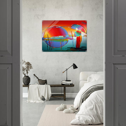 BUDDHA MOON MONK SUNRISE 1999 - Peter Max Acrylic Print - 70x100 cm / 28x40″ inches