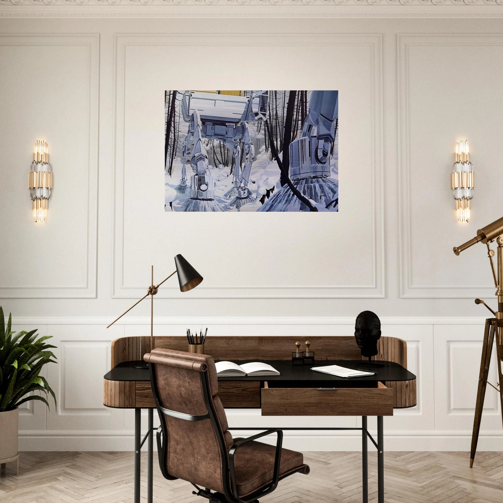 Syd Mead - Syd Mead Brushed Aluminum Print - 70x100 cm / 28x40 inches | Syd Mead Aluminum Print | Syd Mead Prints