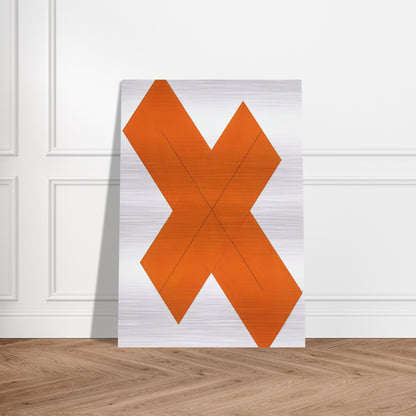 X WITHIN X ORANGE 1981 - Robert Mangold Brushed Aluminum Print - 70x100 cm / 28x40 inches | Robert Mangold Aluminum Print | Robert Mangold Prints