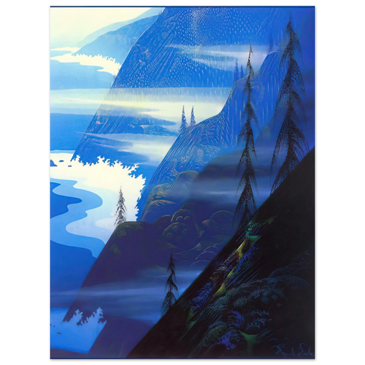 Eyvind Earle - Stardust blue  75x100 cm / 30x40inches Fine Art Poster
