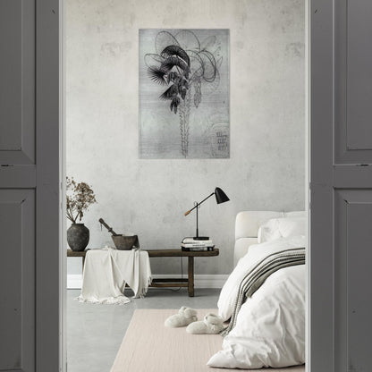 PALM TREE SKETCH - MC Escher Brushed Aluminum Print - 70x100 cm / 28x40 inches | MC Escher Aluminum Print | MC Escher Prints