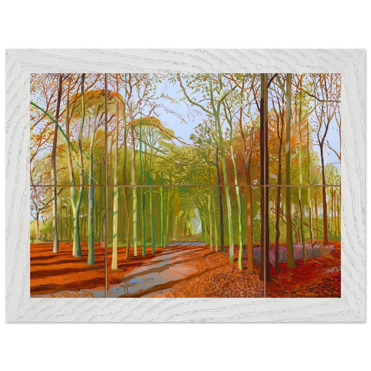 David Hockney - Woldgate Woods, 21, 23 & 29 November 2006 - 15x20 cm / 6x8 inches - Premium Wooden Framed Poster With Fine Art Paper-canvas - Black frame