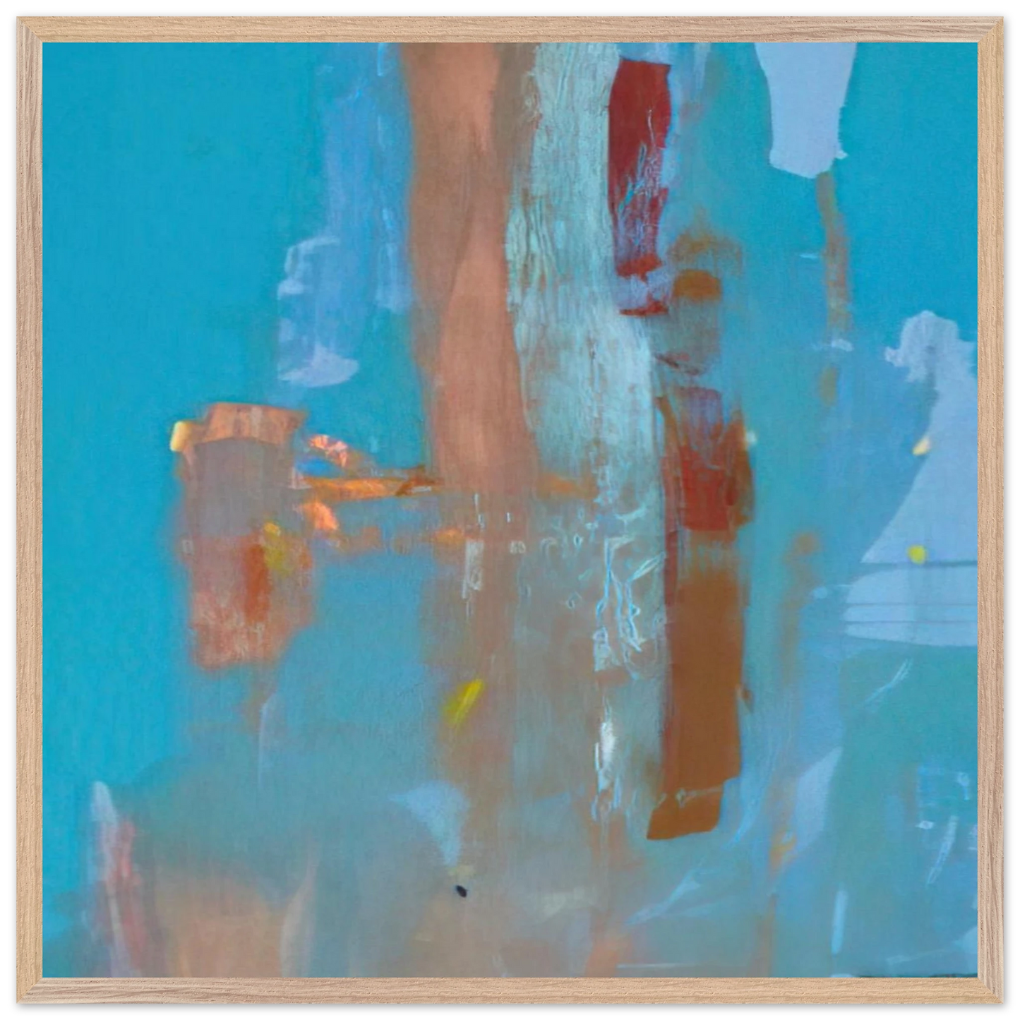Helen Frankenthaler - In on Blue - 1976 Wall art - A2 (42 x 59.4  cm) - Premium Wooden Framed Poster With Fine Art Paper-canvas - Wood frame