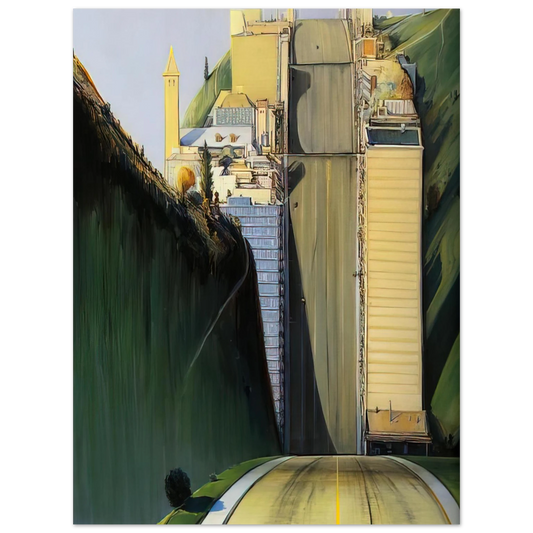 Wayne Thiebaud - Park Place - 1993 Wall Art - 21x29.7 cm / 8x12" - Fine Art Poster-canvas - -