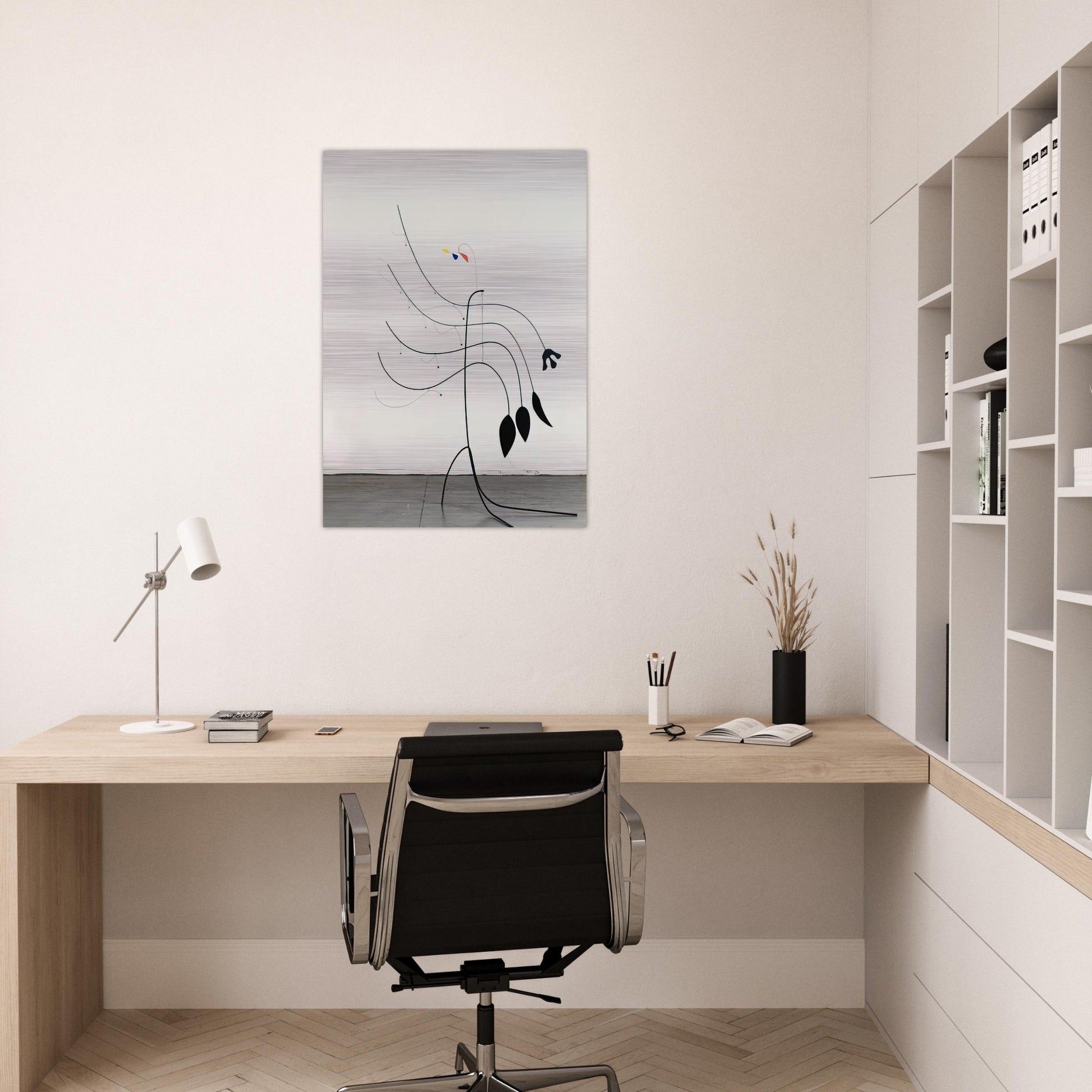 FOUR LEAVES AND THREE PETALS 1939 - Alexander Calder Brushed Aluminum Print - 70x100 cm / 28x40 inches | Alexander Calder Aluminum Print | Alexander Calder Prints