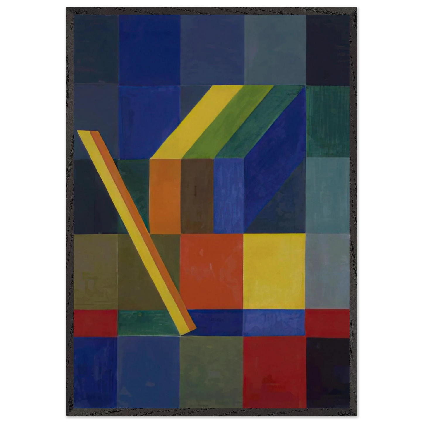 Space Composition I - 1944 - Johannes Itten 70x100 cm / 28x40 inches Framed Art Print – Black Wooden Frame